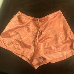 Peach Sateen shorts